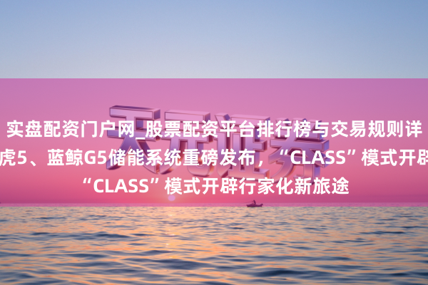 实盘配资门户网_股票配资平台排行榜与交易规则详解 晶科动力飞虎5、蓝鲸G5储能系统重磅发布，“CLASS”模式开辟行家化新旅途